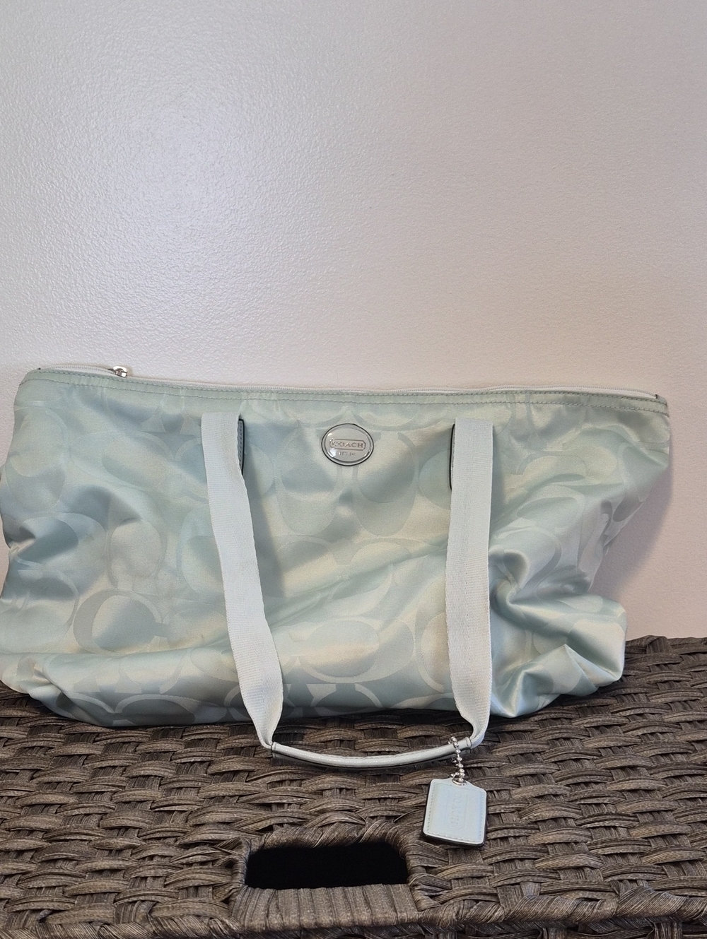 Coach Mint Green Signature Tote